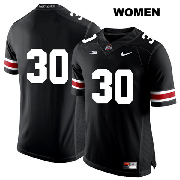 Ohio State Buckeyes Women's Kevin Dever #30 White Number Black Authentic Nike No Name College NCAA Stitched Football Jersey PU19C84VO